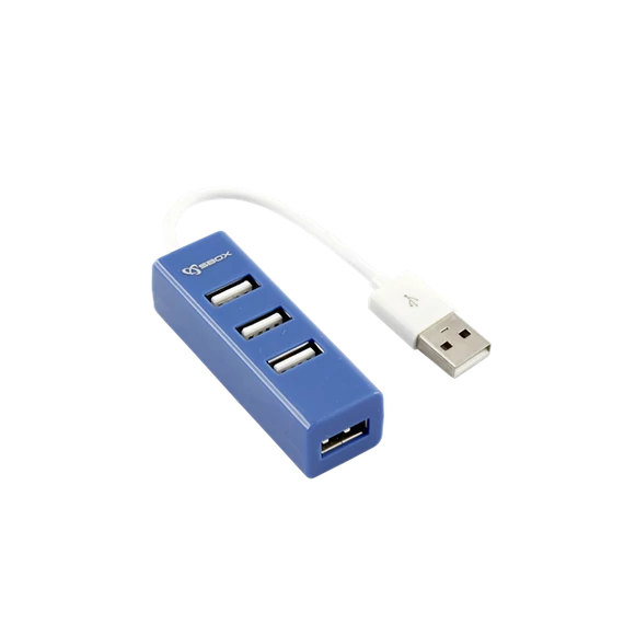 SBOX USB HUB, Kék, 4xUSB 2.0