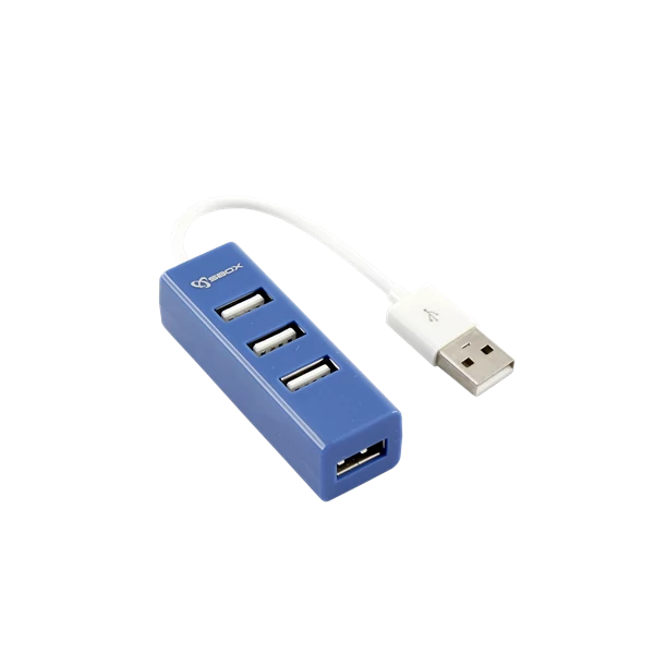 SBOX USB HUB, Kék, 4xUSB 2.0