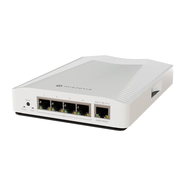 MIKROTIK Cloud Router Switch 1x1000Mbps + 4x10Gbit SFP+, Menedzselhető, Asztali - CRS304-4XG-IN